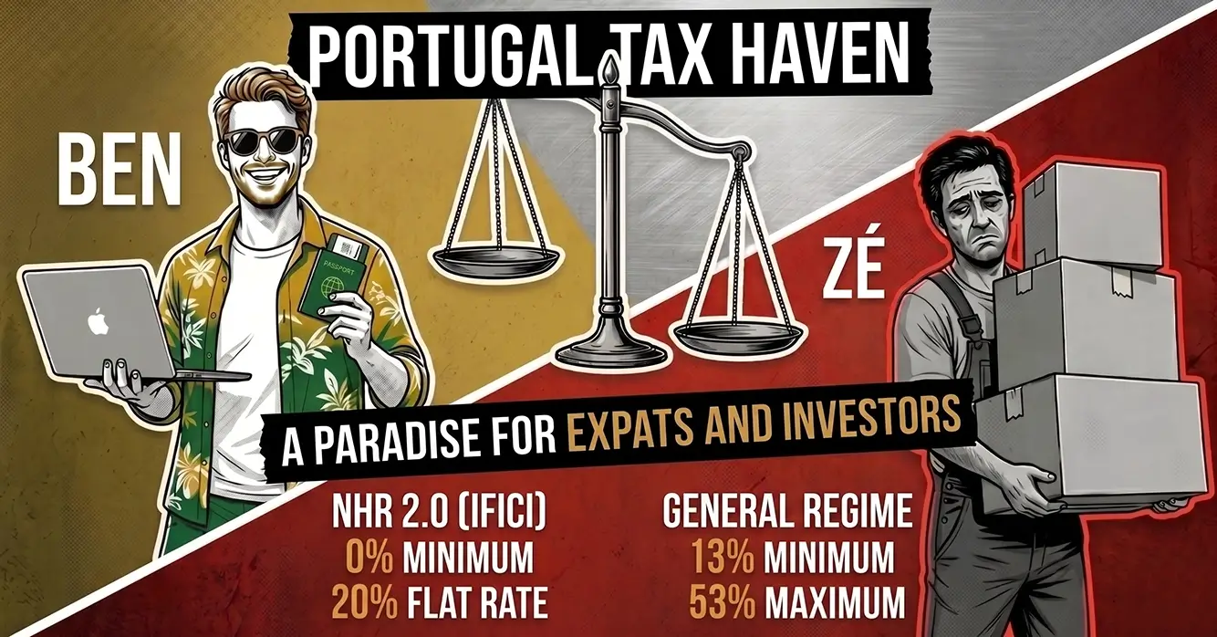 Overview illustration of Portugal’s TISRI (NHR 2.0 / IFICI) tax regime and its structure